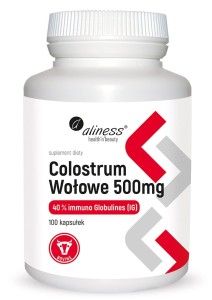 COLOSTRUM WOŁOWE IG 40% 500 mg x100 kaps. Aliness