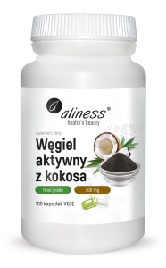 WĘGIEL AKTYWNY  z kokosa na dolegliwości brzuszne 100 kaps. Aliness