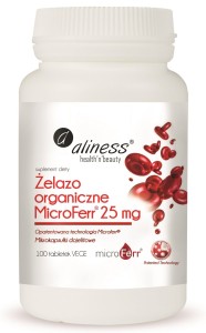 ŻELAZO ORGANICZNE MicroFerr 25 mg! Aliness 100 szt