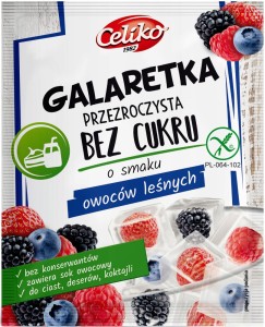 Keto Galaretka bez cukru Owoce Leśne bezglutenowa 14g Celiko