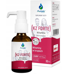 Witamina K2 Mk7 FORTE 50uq krople 30ml Avitale Aliness