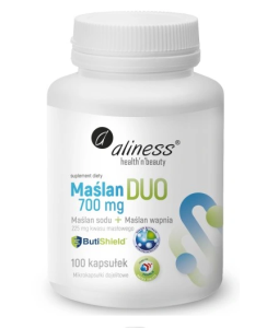 Maślan Sodu + Wapnia DUO 700mg 100k Kwas Masłowy NA ZDROWE JELITA Aliness