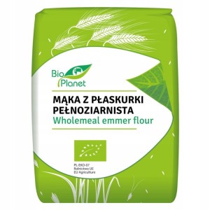 Mąka z PŁASKURKI pełnoziarnista Ekologiczna 1kg Bio Planet