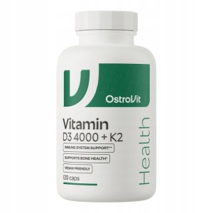 Witamina D3 4000 IU + K2 VEGE 120 kapsułek D3 K2 MK-7 OstroVit