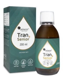 Tran Olej z wątroby dorsza DLA SENIORA D3 4000 Kwasy OMEGA 3 Aliness