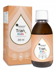 Tran Kids OLEJ Z WĄTROBY DORSZA dla dzieci+ Wit A Orange 200 ml Aliness