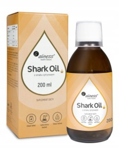 Shark Oil Olej z wątroby rekina 200ml z Witaminą A i D3 Odporność Aliness